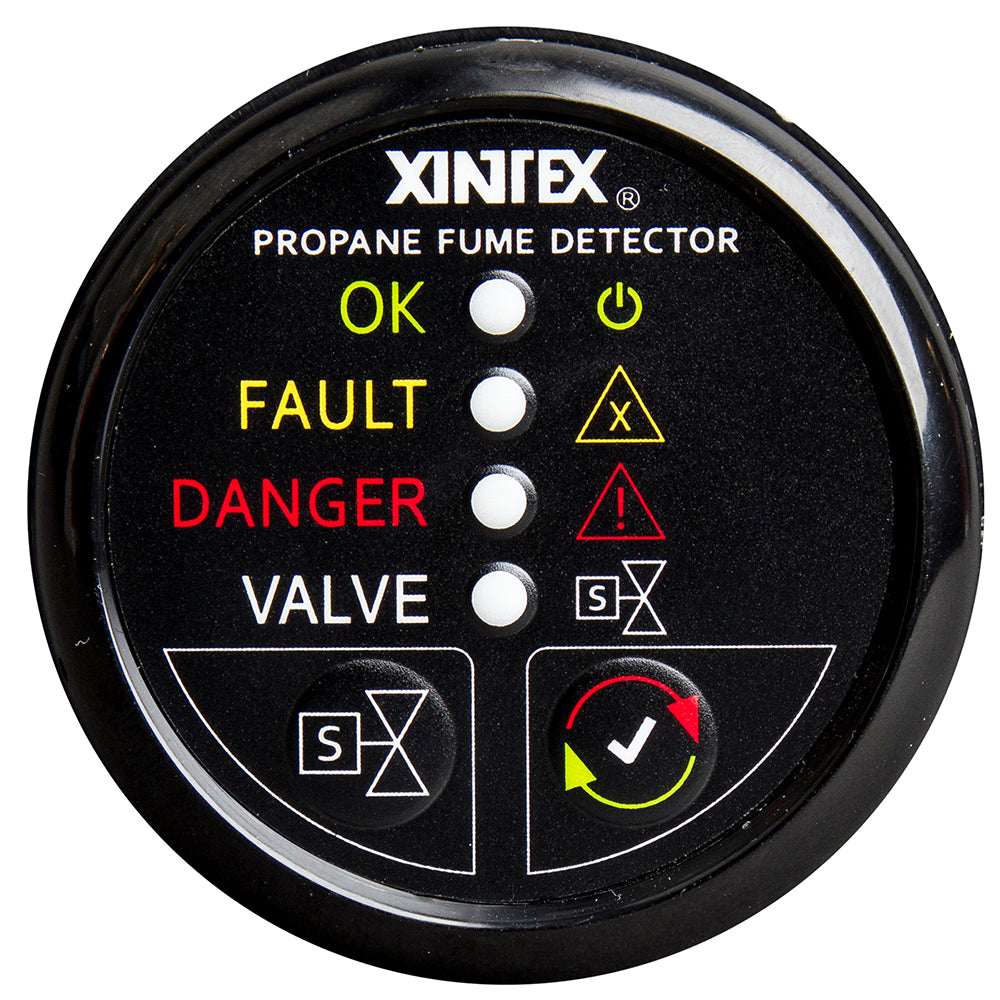 Fireboy-Xintex Propane Fume Detector w/Plastic Sensor  Solenoid Valve - Black Bezel Display [P-1BS-R]