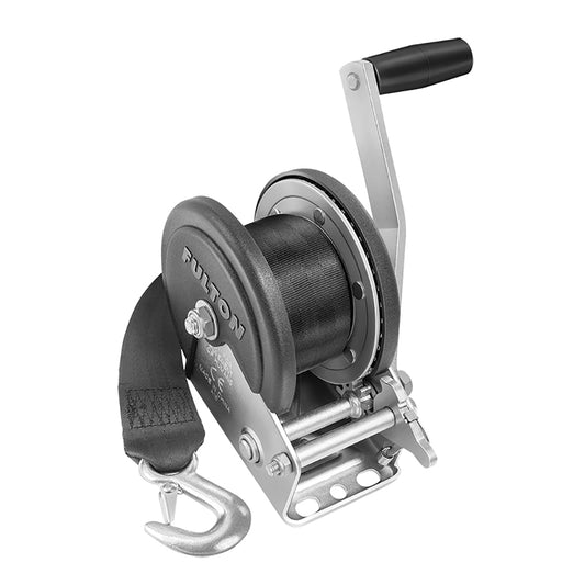 Fulton 1500lb Single Speed Winch w/20 Strap  Cover [142208]